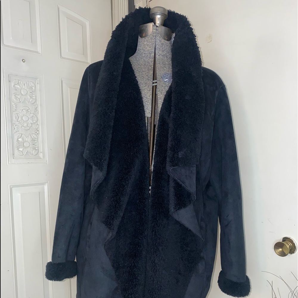 Suede hip length Ralph Lauren shearling 2x